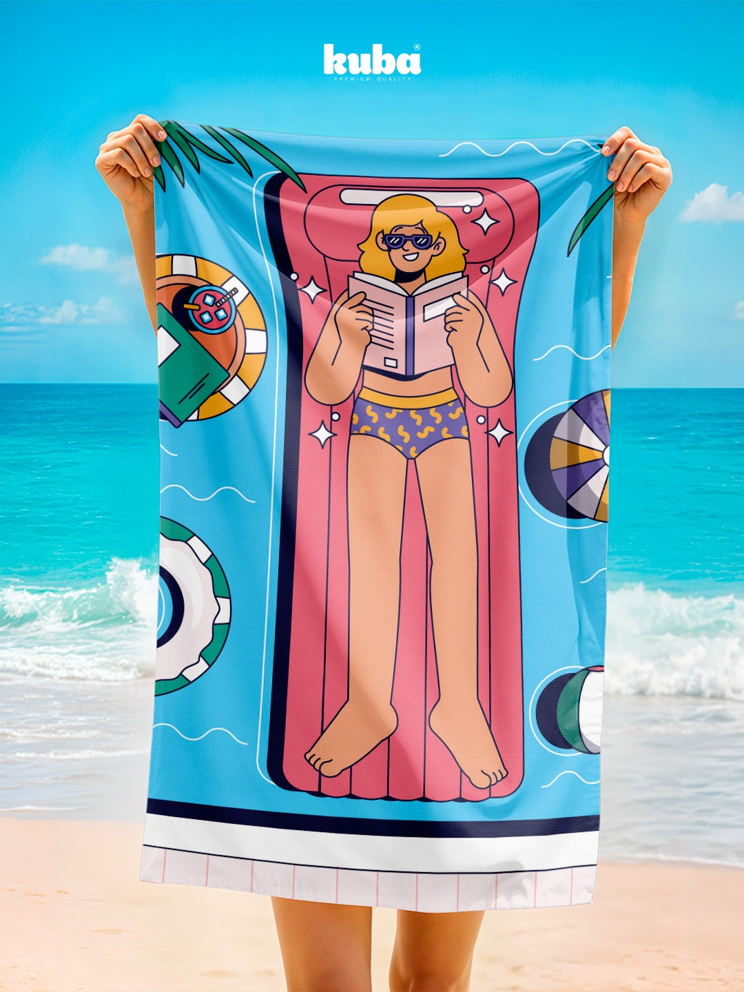 Kuba Premium Quality Beach towel Seaside Relaxation 70 x 140 cm