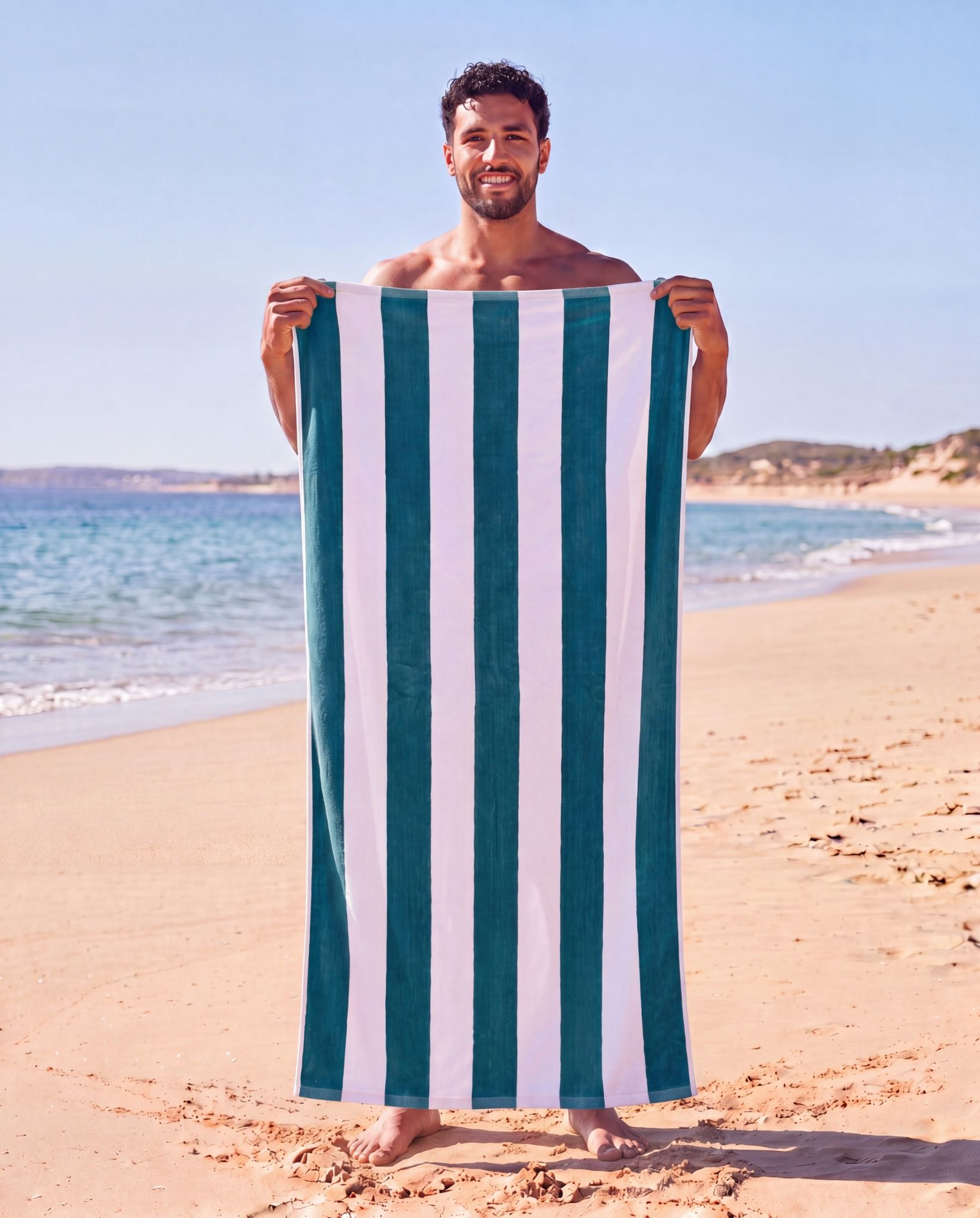 Kuba Premium Quality towel striped green