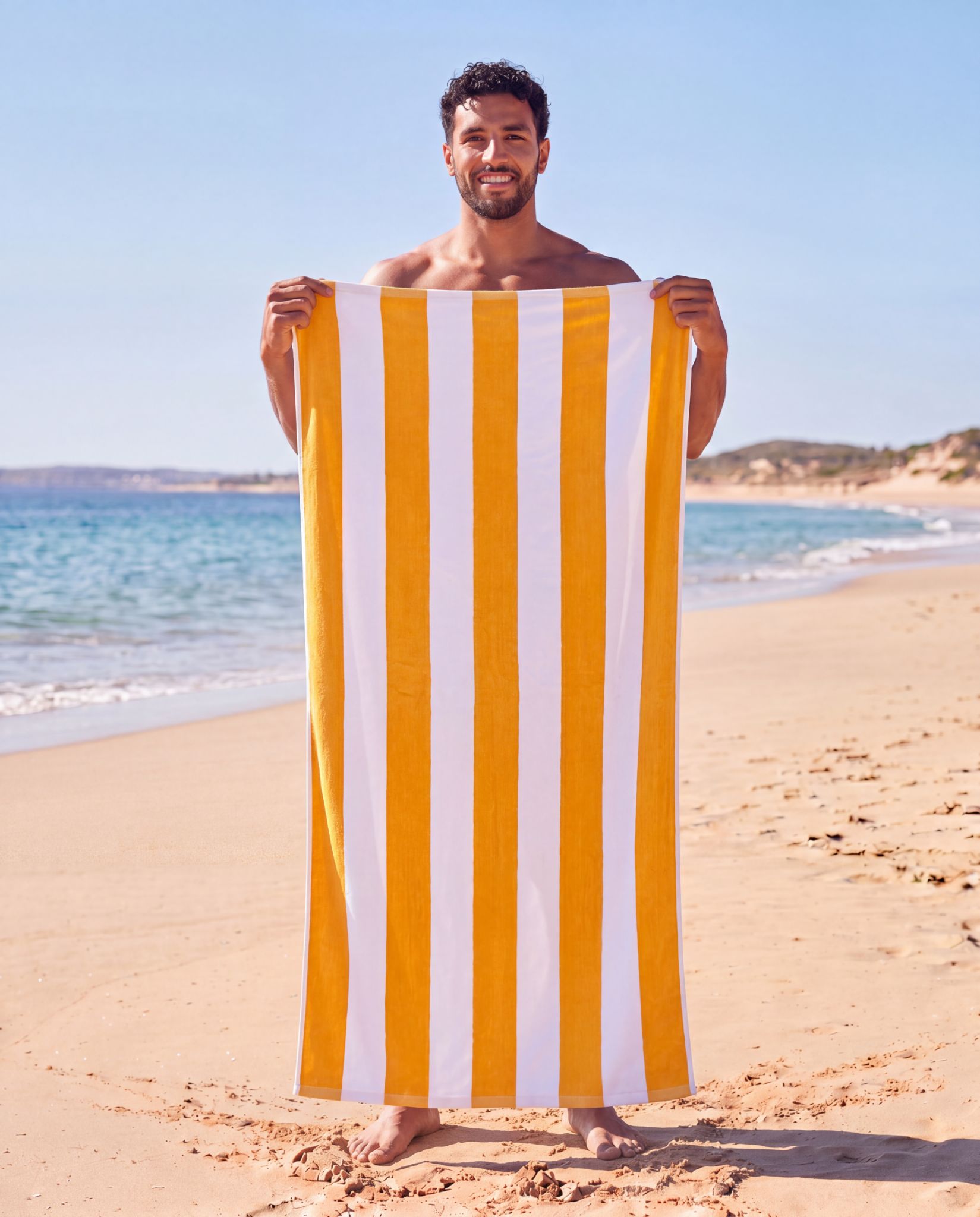 Kuba Premium Quality towel striped Yellow