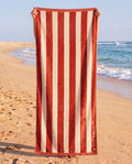 Kuba Premium Quality Beach towel red x beige 100 x 200 cm