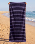 Kuba Premium Quality Beach towel Purple Lines 100 x 200 cm